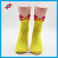 2016 nouveauté design mignon noeud papillon chaussettes à tête pour les jeunes filles fraîches et à la mode